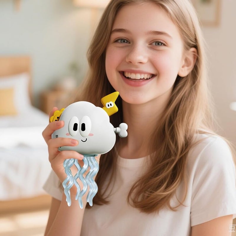 White Wind Up Octopus Dancing Figure Sensory Fidget Toy For Relaxation Party Desk Decor - Image 3